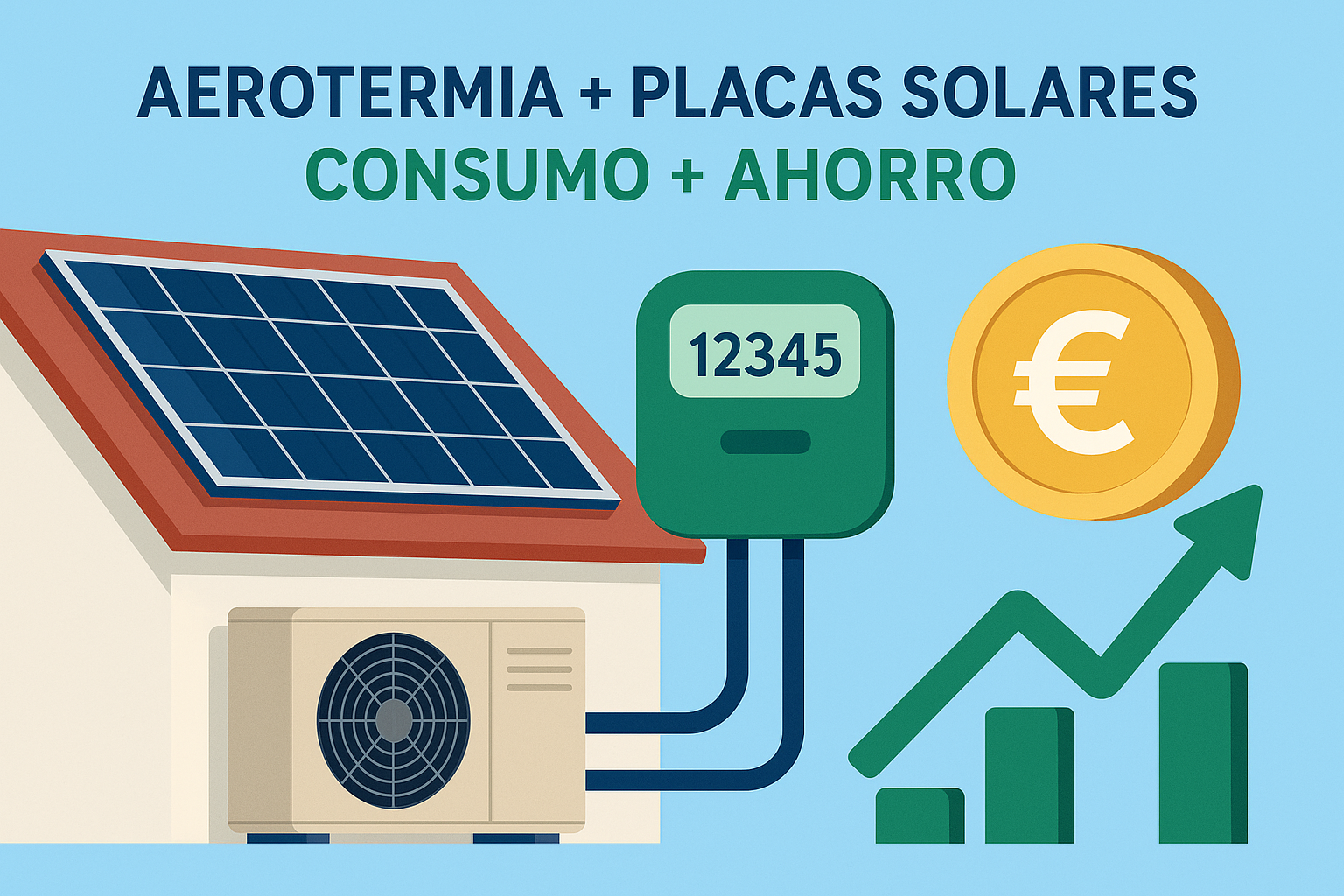 Aerotermia y placas solares en vivienda